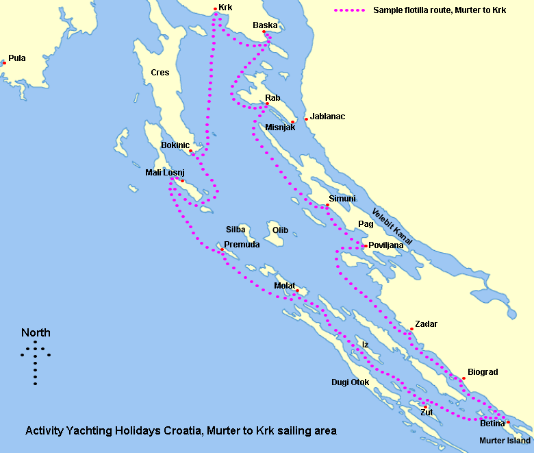 AYH normal flotilla sailing area